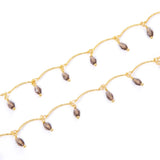 18K Plated Glass Teardrop Chain for DIY Necklace Making