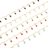 18K Plated Glass Teardrop Chain for DIY Necklace Making