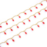 18K Plated Glass Teardrop Chain for DIY Necklace Making