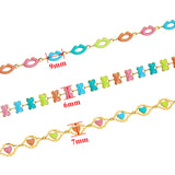 18k Plated Heart Lip Chains for DIY Jewelry Making Supplies