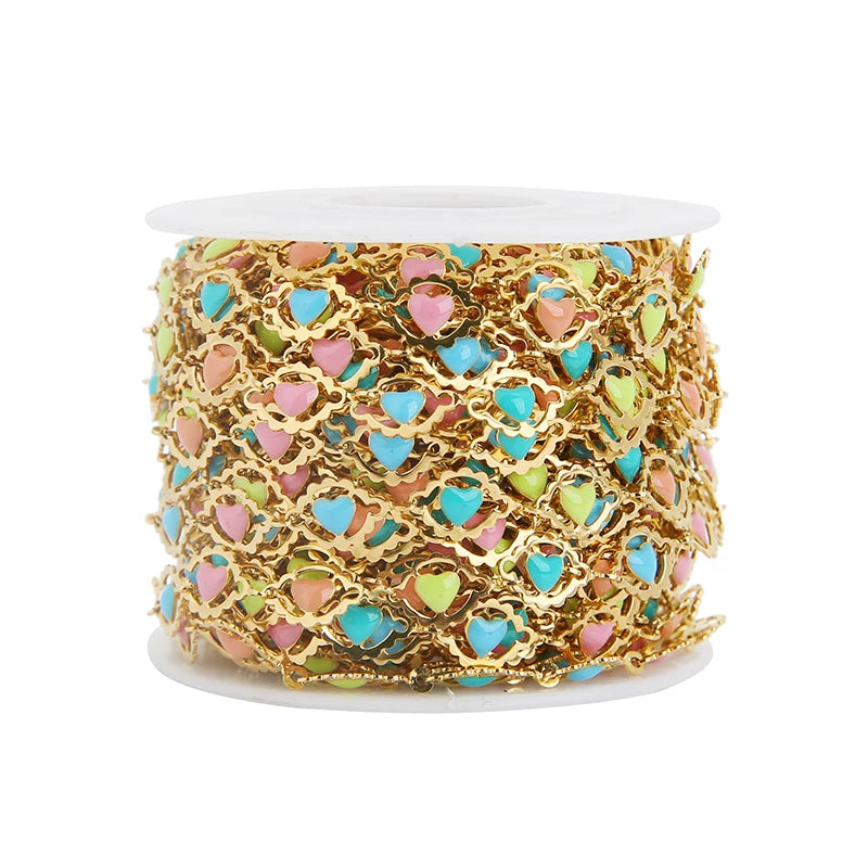 18k Plated Heart Lip Chains for DIY Jewelry Making Supplies