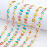18k Plated Heart Lip Chains for DIY Jewelry Making Supplies