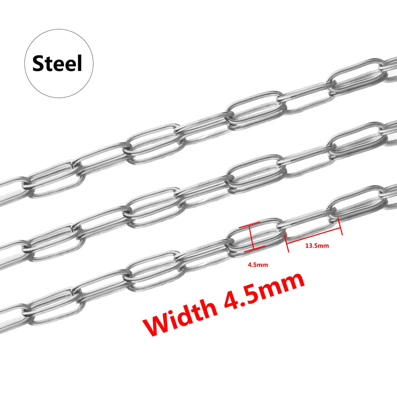 1M 347mm SS Chain Oval Link Bulk Chains DIY Wallet Chain Jewelry
