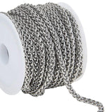 1M 304 Stainless Steel Cable Chain for DIY Jewelry Making