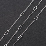 1 Meter 316L Stainless Steel Cross Link Oval Bulk Chain for DIY Jewelry