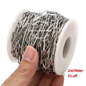 4x14mm Stainless Steel Rectangle Flat Cable Chain 1 Meter