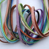 1 Meter 5mm Flat Leather Cord Beading String Rivet Punk Flat Strand