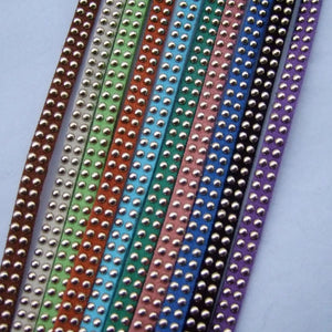 1 Meter 5mm Flat Leather Cord Beading String Rivet Punk Flat Strand