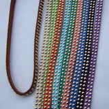 1 Meter 5mm Flat Leather Cord Beading String Rivet Punk Flat Strand