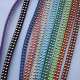 1 Meter 5mm Flat Leather Cord Beading String Rivet Punk Flat Strand