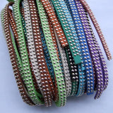 1 Meter 5mm Flat Leather Cord Beading String Rivet Punk Flat Strand