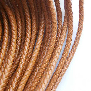 1 Meter 5mm Round Braided Leather Cord for Jewelry Making