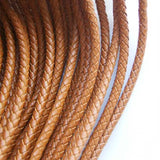 1 Meter 5mm Round Braided Leather Cord for Jewelry Making