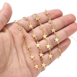 1 Meter 7mm Stainless Steel Star Link Chain for Necklace Bracelet