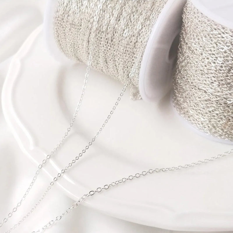 925 Silver Plated Cross Chain Necklace for Jewelry Findings