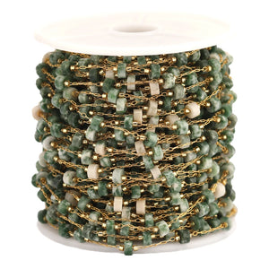 1 Meter Natural Stones Beaded Chains Jewelry Bulk DIY