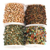 1 Meter Natural Stones Beaded Chains Jewelry Bulk DIY