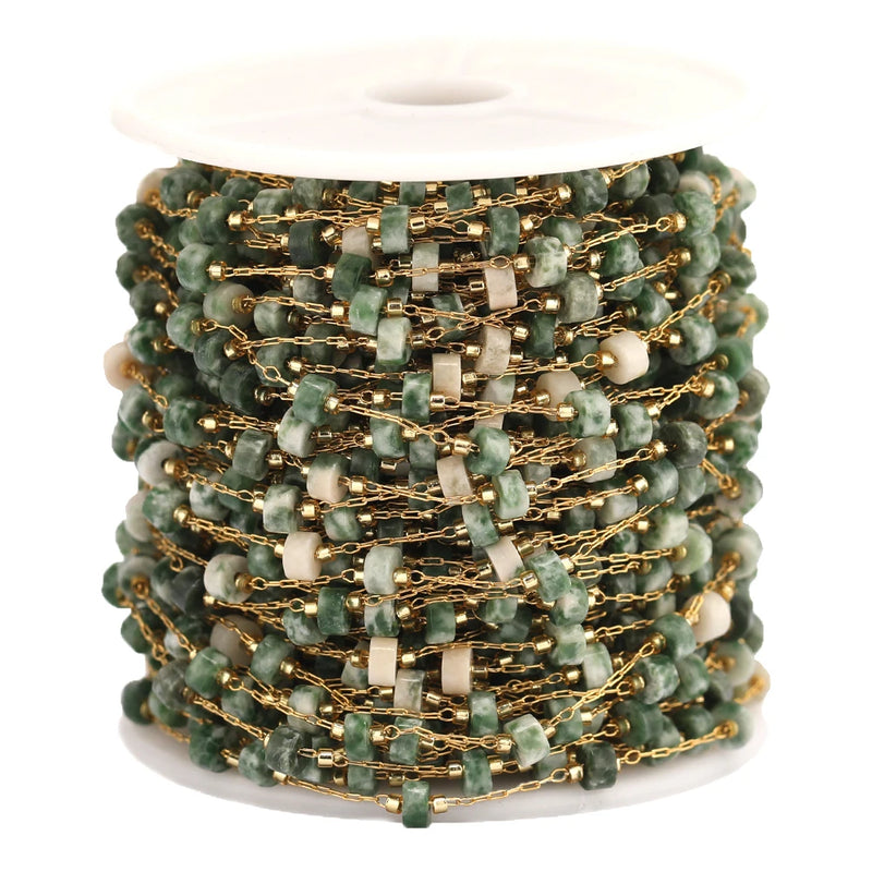 1 Meter Natural Stones Beaded Chains Jewelry Bulk DIY