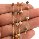 1 Meter Natural Stones Beaded Chains Jewelry Bulk DIY