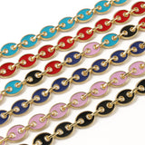 1 Meter Coffee Bean Copper Chain Colorful Pig Nose Chains Charm