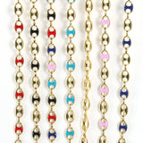 1 Meter Coffee Bean Copper Chain Colorful Pig Nose Chains Charm