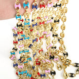 1 Meter Coffee Bean Copper Chain Colorful Pig Nose Chains Charm