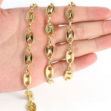 1 Meter Coffee Bean Copper Chain Colorful Pig Nose Chains Charm