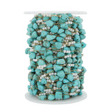 1 Meter Gemstone Beaded Stainless Steel Chains DIY Jewelry Making Supplies