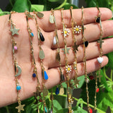 1 Meter Copper Evil Eye Drop Oil Chains for Jewelry Making