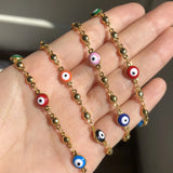 1 Meter Copper Evil Eye Drop Oil Chains for Jewelry Making