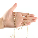 1 Meter Copper Daisy Drop Oil Chains Wire Wrapped Rosary Necklace