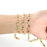1 Meter Copper Daisy Drop Oil Chains Wire Wrapped Rosary Necklace