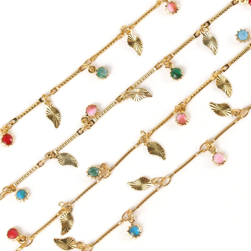 1 Meter Copper Daisy Drop Oil Chains Wire Wrapped Rosary Necklace