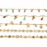 1 Meter Copper Daisy Drop Oil Chains Wire Wrapped Rosary Necklace