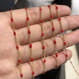 1m Copper Love Heart Drop Oil Chains Charms Necklace Bracelet Chains Finding
