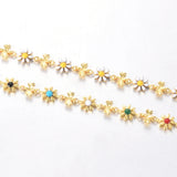 1m Enamel Daisy Plated Chain for Jewelry Making