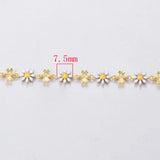 1m Enamel Daisy Plated Chain for Jewelry Making