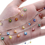 1 Meter Devil's Eyes Beads Chains for DIY Jewelry Making
