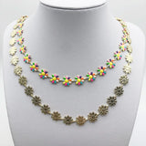 1m Stainless Steel Chains Metal Colorful Flower Chain DIY Jewelry
