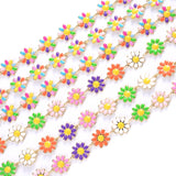 1m Stainless Steel Chains Metal Colorful Flower Chain DIY Jewelry