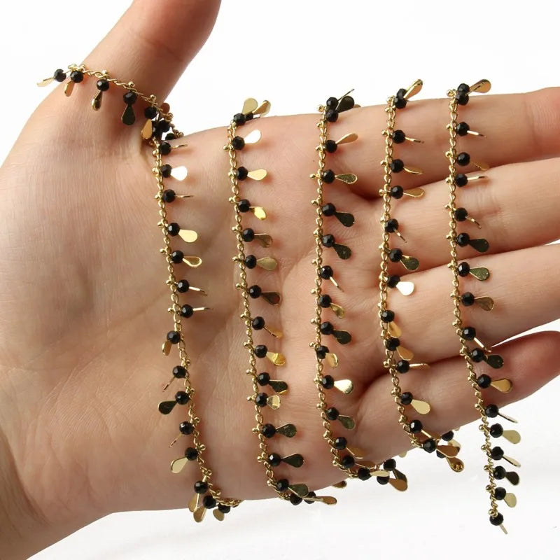1 Meter Water Drop CRYSTAL Stone Rosary Chain for Jewelry Making DIY