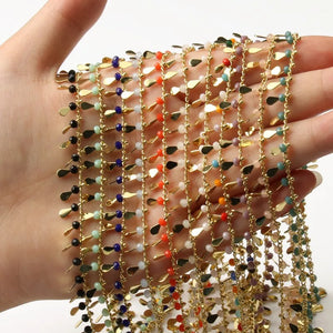 1 Meter Water Drop CRYSTAL Stone Rosary Chain for Jewelry Making DIY