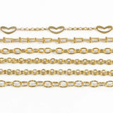1m Plated Copper Link Chain Heart Necklace Bracelet Chain Findings