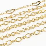 1m Plated Copper Link Chain Heart Necklace Bracelet Chain Findings
