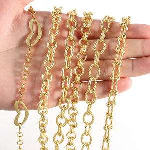 1m Plated Copper Link Chain Heart Necklace Bracelet Chain Findings