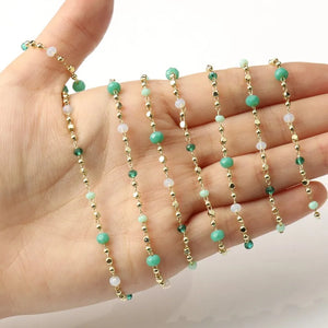 1 Meter Brass Chain Crystal Beads DIY Jewelry Making