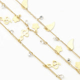 1 Meter Plated Wire Wrapped Rosary Chain Flower Leaves Zircon Chains