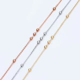 1 Meter Gold/Rose Brass Beaded Chains 1.3mm with 3mm Ball Beads