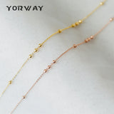 1 Meter Gold/Rose Brass Beaded Chains 1.3mm with 3mm Ball Beads