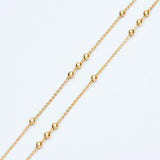 1 Meter Gold/Rose Brass Beaded Chains 1.3mm with 3mm Ball Beads